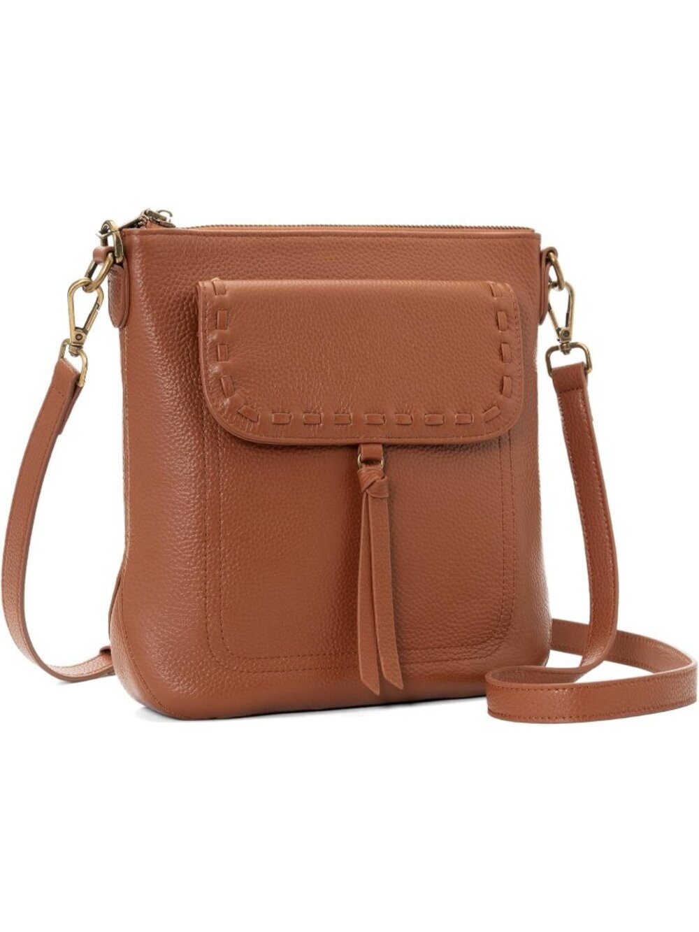 Women's Brown Genuine Leather Crossbody Bag Anti Theft Shoulder Purse Travel